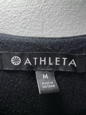Athleta Santorini High Neck Dress Black Modal UPF 50 Stretch Travel Minimalist M thumbnail 4