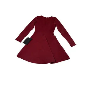 NWT Lulus Size XS Forever Chic Burgundy Maroon Red Long Sleeve Dress Modest thumbnail 8