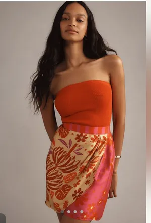 Farm Rio wrap slip mini skirt thumbnail 1