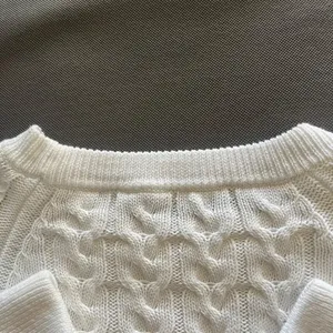 J.Crew White Relaxed-fit Cable-knit Crewneck Sweater Size Small thumbnail 5