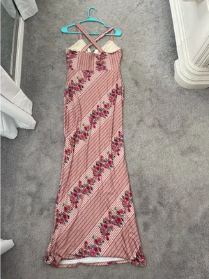 Blue Blush Lace Rose Knit Maxi Dress thumbnail 3