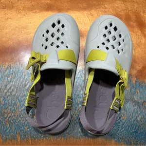 Chacos Chillos Clogs size 8 gray green purple thumbnail 6