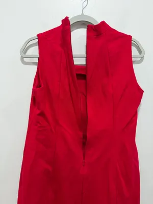 Talbots Red Sheath Dress Sleeveless Career Cocktail Midi Size 8p thumbnail 5