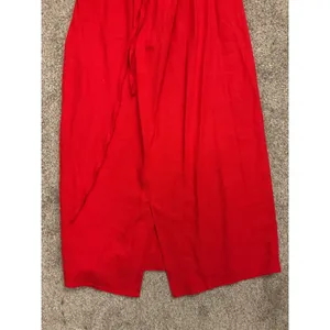 Wild Fable Red Linen Blend Corset Back Midi Dress Criss Cross Back Size, 10 thumbnail 6