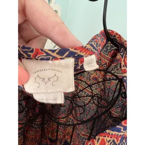 Anthropologie VANESSA VIRGINIA Amber‎ BOHO TOP SIZE S frocked flowy blouse thumbnail 4