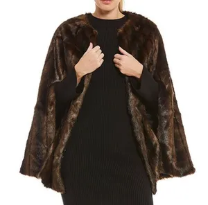 Brown Faux Fur Cape sz M / L thumbnail 1
