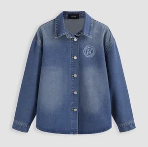 Cider Embroidered Logo Blue Washed Denim Button Down Shirt Size XL thumbnail 1
