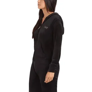 Juicy Couture Black Rhinestone Logo Zip Up Hoodie Jacket Large NWT thumbnail 8
