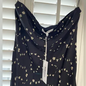 NWT Reformation Joana Dress strapless midi Breezy black white size Large L thumbnail 2