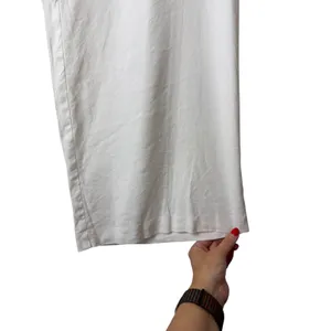 INC International Concepts Wide Leg Pants Women Medium White Linen Blend Preppy thumbnail 6