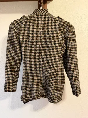 Vintage Herringbone Blazer Sports Suit Jacket unisex 80s 90s business office thumbnail 4