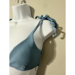 Dippin Daisys Zuma Swim Bikini Top Tides Blue‎ Ribbed NWOT Size S thumbnail 4