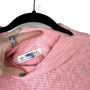 We The Free Pink Free People Casey Ribbed Knit Mock Neck Tunic Longline Sweater thumbnail 11
