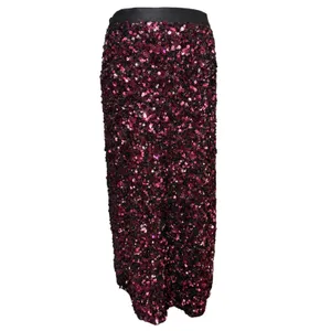 Rebecca Taylor‎ Midi Stretch Sequin Straight Skirt Size L Pink Purple Party thumbnail 2