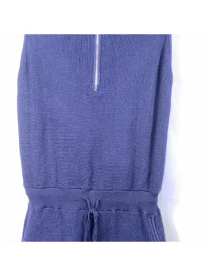 Women’s Small Navy Knit Quarter Zip Romper thumbnail 3