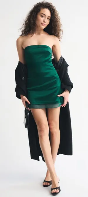 Abercrombie & Fitch Scarlett Strapless Satin Sculpt Skort Size XL thumbnail 1