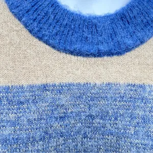 Madewell Blue and Tan Crewneck Sweater-Size XS thumbnail 4