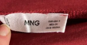 Mango / MNG red long sleeve basic tee / boatneck top thumbnail 3