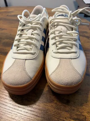 NWT Adidas Platform Sneakers White/Blue/Gum Sole Size 7.5 in Box thumbnail 10