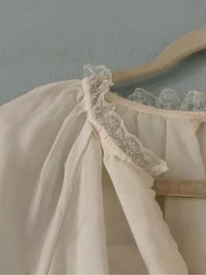 White Floral Midi Dress with Lace Trimmings & Flower Buttons thumbnail 8
