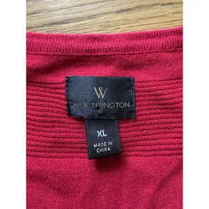 Worthington Red Knit Sweater Dress‎ Women Size XL Holiday A Line Office Casual thumbnail 3