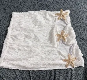 White Shein Skirt gold starfish  thumbnail 1