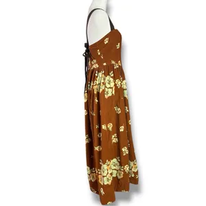 Free People Dainty Cottage Micro Corduroy Until Dawn Midi Dress Brown Small thumbnail 10