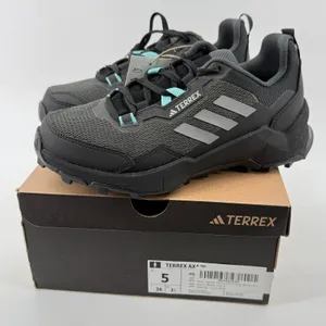 Adidas Terrex AX4 Gore-Tex Hiking Shoe Sneaker Women 5 Black‎ Gray Mint Tone NWB thumbnail 1
