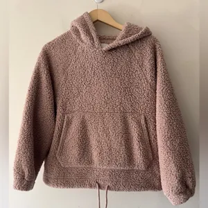 American Eagle Cozy Sherpa Clinched Hoodie Pullover Sweatshirt‎ Dusty Rose thumbnail 2