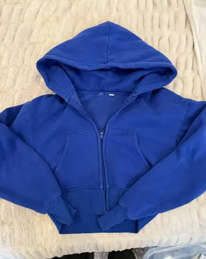 Milkstain cropped zip up hoodie thumbnail 1
