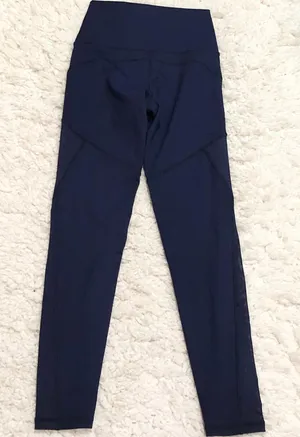 Aerie Offline Goals 7/8 High Rise Mesh Leggings Navy Blue Small thumbnail 3