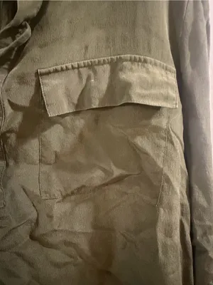 Madewell Olive Green Lace-Up 100% Silk Long Sleeve Blouse thumbnail 4