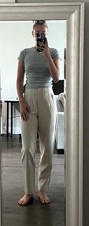Tan Pants ZARA High-Waisted thumbnail 1