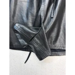 Good American Faux Leather Shorts Women 3 Black Elastic Waist Drawstring Pockets thumbnail 7