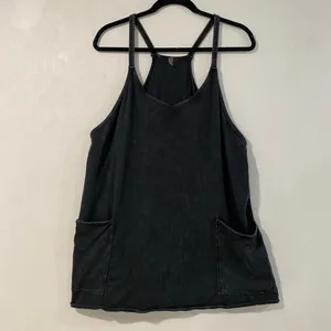 FP Movement Hot Shot Mini Dress Romper M Black Racerback Athleisure thumbnail 3