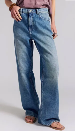 We The Free Tinsley Baggy High Rise Wide Leg Jeans Size 26 Raw Hem, OB1588873 thumbnail 1