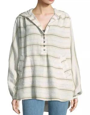 Free People Rolling Clouds Hooded Blouse thumbnail 2