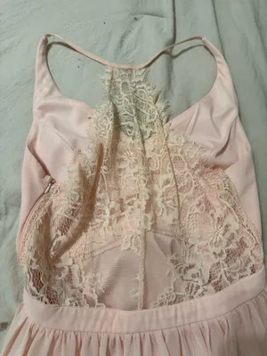 Lulus Pink long dress with a lace back thumbnail 4