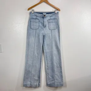 LC Lauren Conrad Super High Rise Wide Leg Jeans Women's 12 Light Wash Front Seam thumbnail 3