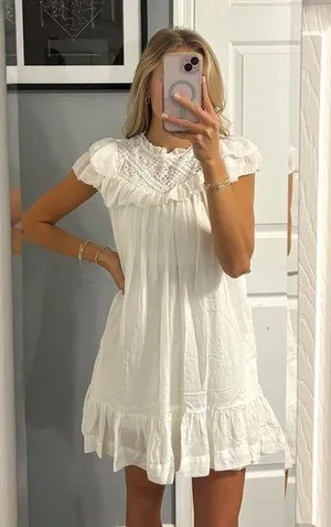 LINI White Eyelet Dress thumbnail 1