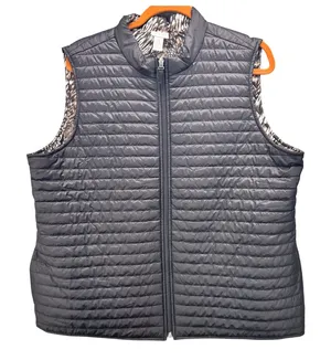 Chico's Puffer Vest XL Or 3 Black Quilted‎ thumbnail 1