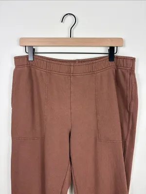 Aerie Straight Leg Sweatpants Brown Women’s Size Large Cotton Terry Relaxed thumbnail 2