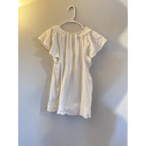 Lucky Brand Women’s Large White Boho Peasant Tunic Top Crochet Lace Hem thumbnail 2