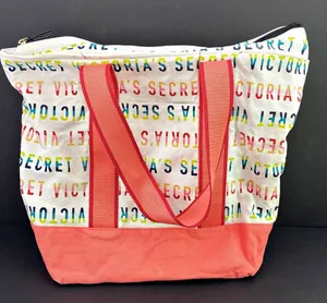 Victoria's Secret All Over Logo Tote Bag Coral 11152949 12x16 thumbnail 1