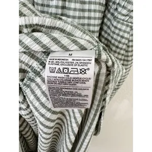 Old Navy Green White Gingham Smocked Midi Dress Ruffle Straps Size Medium thumbnail 5