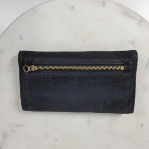 See By Chloe Checkbook Wallet 7.25" Black Soft Embossed Leather Bi-Fold Clutch thumbnail 9