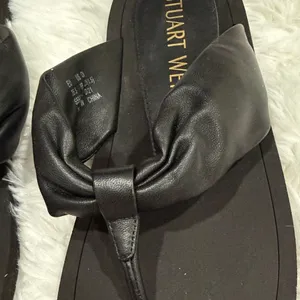 Stuart Weitzman Black Leather Sandals thumbnail 2