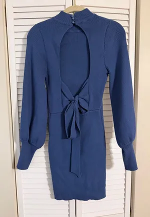 The Vintage Shop blue sweater dress thumbnail 1
