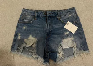 Hidden Ripped Jean Shorts thumbnail 1