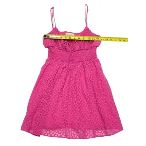 Urban Outfitters Riley Smocked Waist Pink Mini Dress Size Medium thumbnail 6